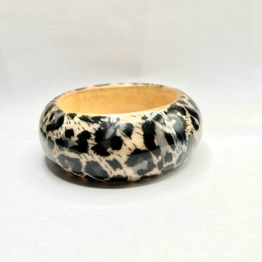 Chunky Cheetah Bangle Bracelet Thick Statement - Picture 1 of 2